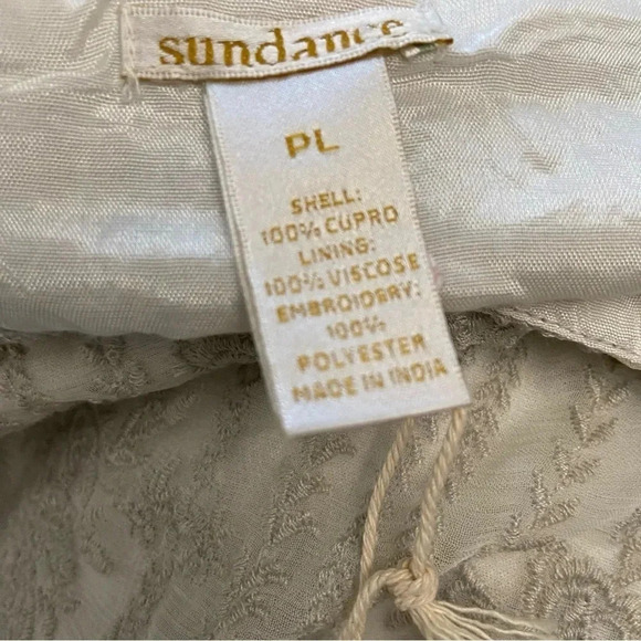 Sundance Women's Silver Sheer Lined Floral embroidered Dress Size PLarge‎ NWT - Picture 4 of 5